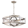 Eglo 4X60W Chandelier W/ Acacia Wood And Brushed Nickel Finish 203108A